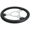thumbnail image 2 of 13" Traditional Classic Car Steering Wheel Black Leather 3 Spoke Centre 6 Hole, 2 of 3