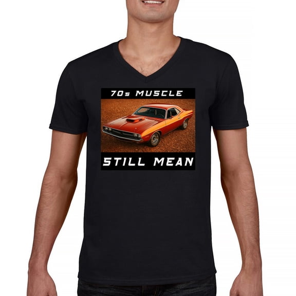 70s American Muscle Car Men's V-Neck T-shirt Vintage Classic Retro V8 Beast
