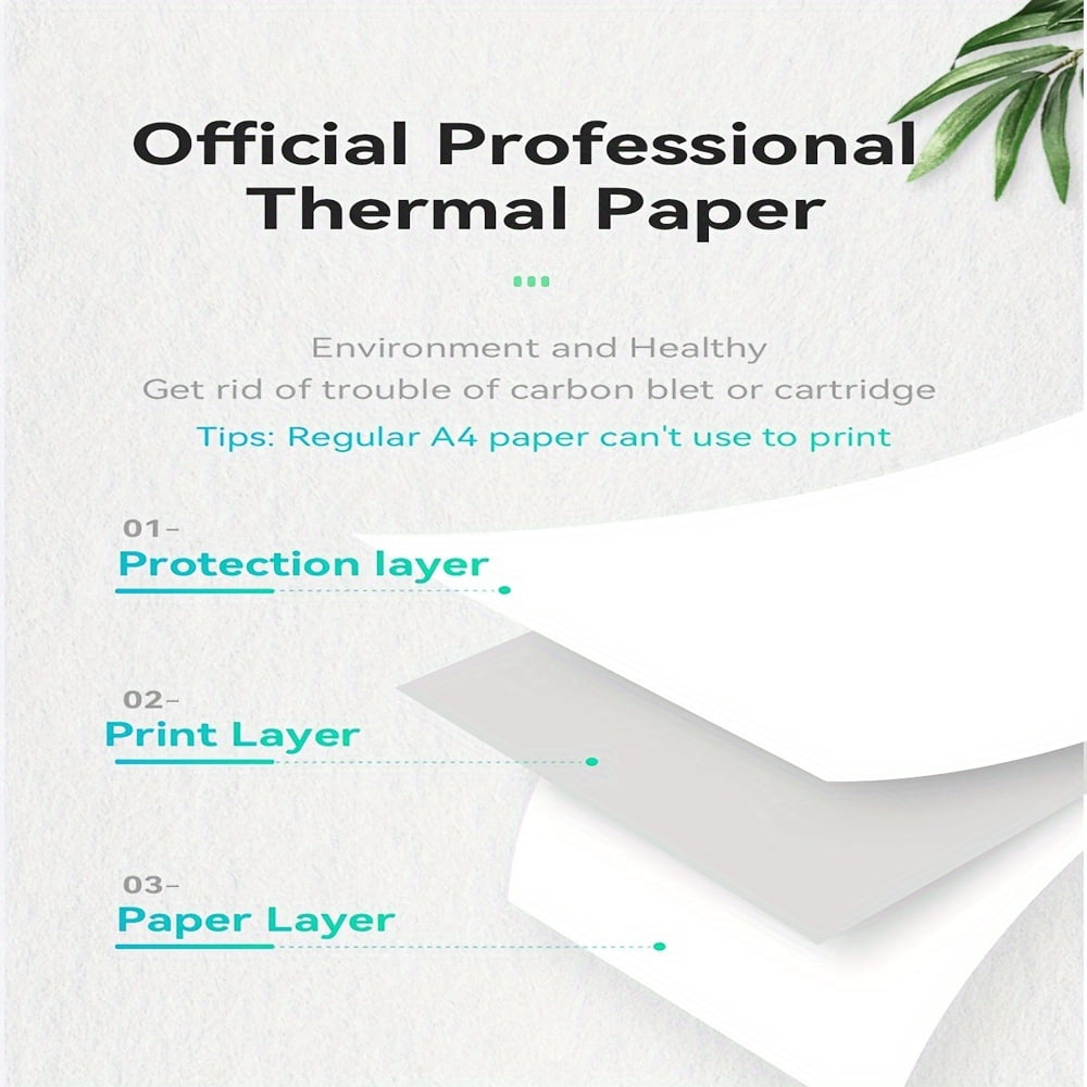 A4 Quick-Dry Thermal Paper for Portable Printer, Thicker Brighter And The Font Is Clearer to Make The Printing Quality Better, 3/6 Rolls, Multipurpose Thermal Paper for Thermal Printer