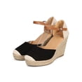 thumbnail image 5 of Refresh DI93 Women Mix Media Cap Toe Ankle Strap Espadrille Wedge, 5 of 6