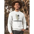 thumbnail image 2 of Astronaut Surfer With A Board Sweatshirt Men -Image by Shutterstock, Male Medium, 2 of 4
