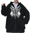 thumbnail image 1 of Sudadera de calavera oscura de otoño/invierno para mujer, sudadera con capucha para hombre y mujer, sudadera gótica de pareja Harajuku, sudadera con cremallera de gran tamaño Pompotops FGAJ22506, 1 of 9