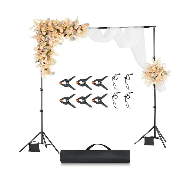 VEVOR Support de Toile de Fond Kit de Support de Fond avec 2 Trépied pour Fête et Studio Photo