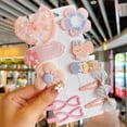 thumbnail image 3 of SJENERT 11pcs Cute Hair Clips Pink Hair Barrettes Cartoon Hairpins for Kids Girls All Hair(TS1), 3 of 11