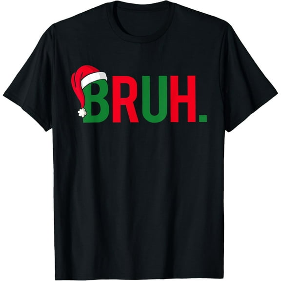 Premium model-Unisex-100% cotton-Funny Bruh Merry Christmas Pajama Family Men Meme Xmas Boy T-Shirt