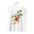 thumbnail image 5 of Viikei Women's Plus Size Short Sleeve Solid Loose Printed Halter Neck off Shoulder Half Sleeve Pullover Tops, 5 of 5