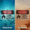 thumbnail image 6 of (2 Pack) Compressed Gas Flammable Content OSHA Danger Sign 24 Inch X 18 Inch Indoor / Outdoor Rust-Free Aluminum Metal Signs for Workplace, Workshop, and Construction Site, Made in the, 6 of 8