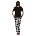 thumbnail image 3 of Just Love Women Sleepwear Jogger Sets Woman Pajamas (Buffalo Plaid - Black White, Small), 3 of 3