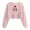 Pink#7, variant on SwiftWear Festive Pink Crewneck Sweatshirt for Women - Christmas Theme Cropped Top with Cute Print, Soft Loose Fit No Hood Casual Tops