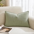 thumbnail image 5 of Yardvibe Long Lumbar Throw Pillow, Soft Linen Decorative Pillow, Vintage Farmhouse Textured Accent Cushion for Sofa couch Bedroom living Room (Green), 5 of 6
