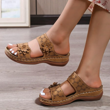 

AXXD Womens Shoes Sandals Summer Gold Wedge Orthopedic Mothers Day