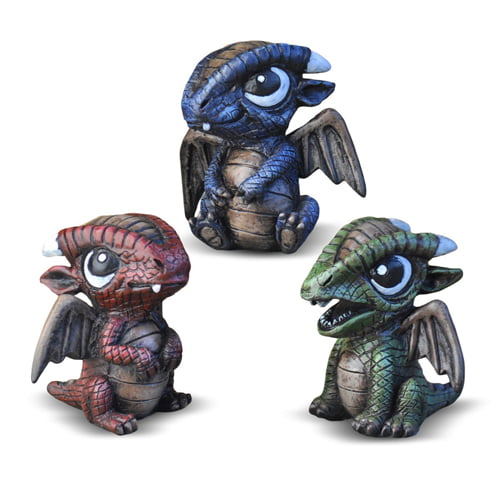 Set of 3 baby dragons for fairy gardens 