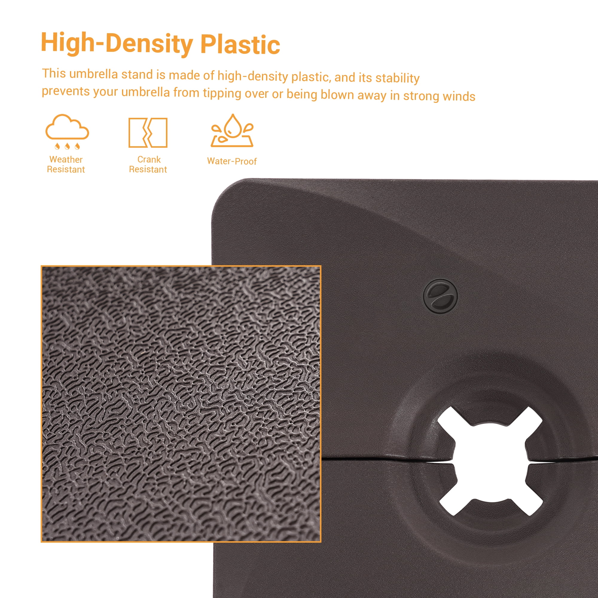 ACEGOSES Patio Cantilever Umbrella Base Filled with Water/Sand HDPE Plastic for Outdoor Offset Umbrellas,Dark Brown