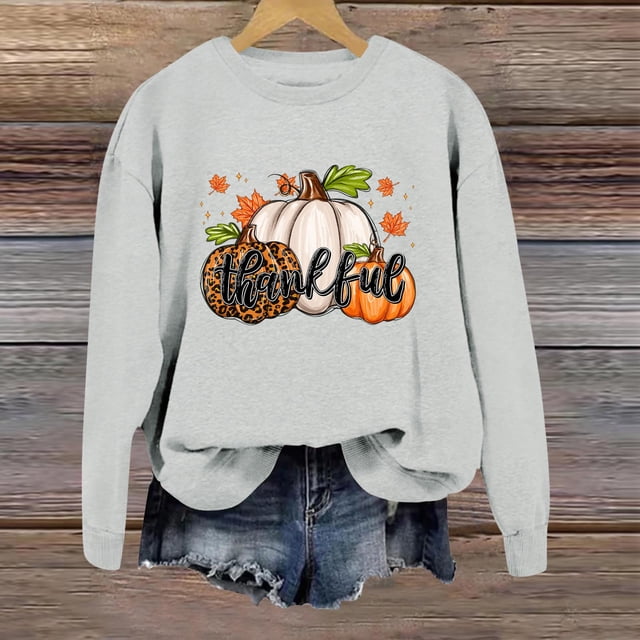 TINZ T-Shirt à Manches Longues Col Rond Imprimé Chandail en Molleton Court pour Femmes Grande Taille Léger à Capuche Zippée