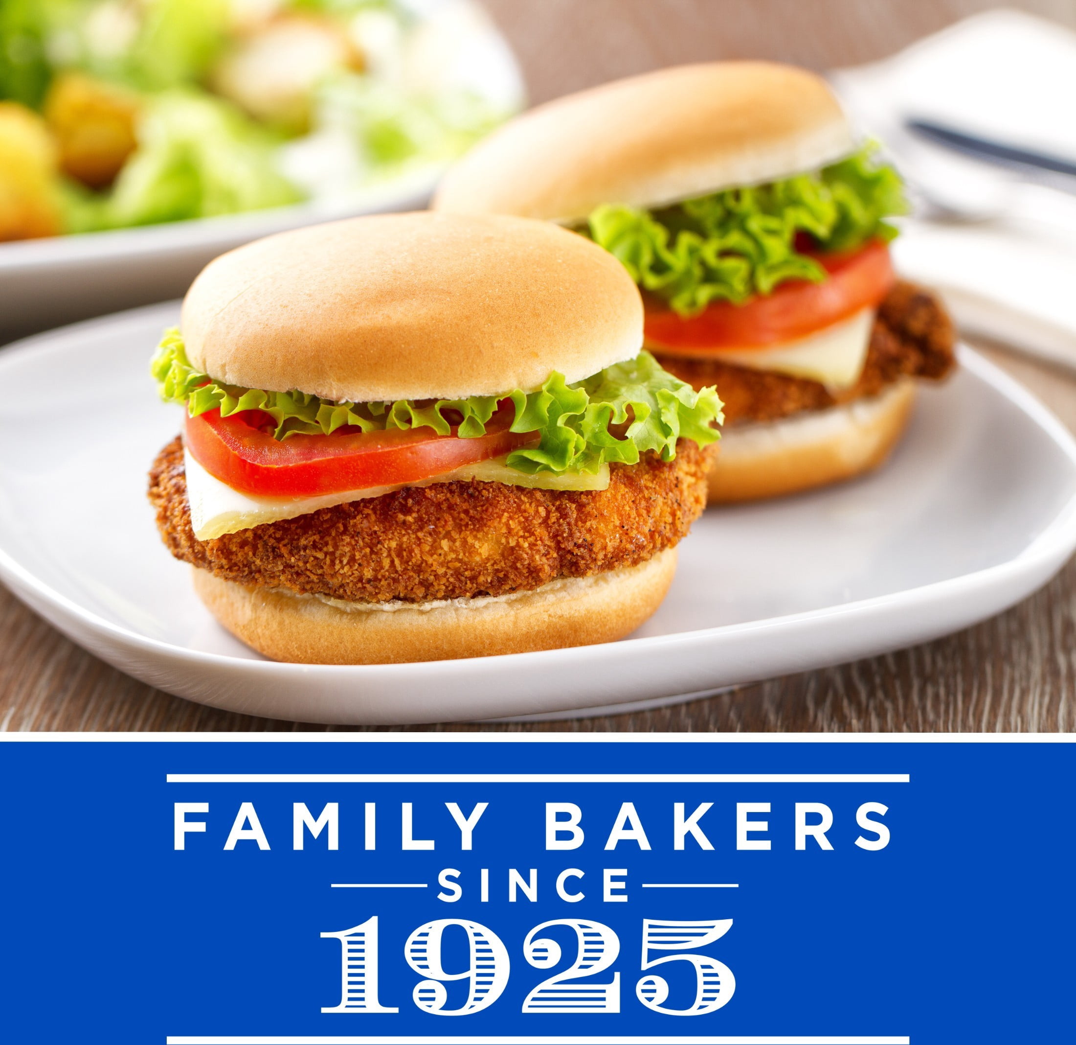 Lewis Bake Shop White Half Pack Burger Buns, 7.5 oz, 4 Count
