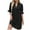 Black, variant on qucoqpe Womens Summer Ruffle Half Sleeve T-shirts Dress Fashion Casual V Neck Hollow Sun Dress Solid Color Loose Knee-Length Dress