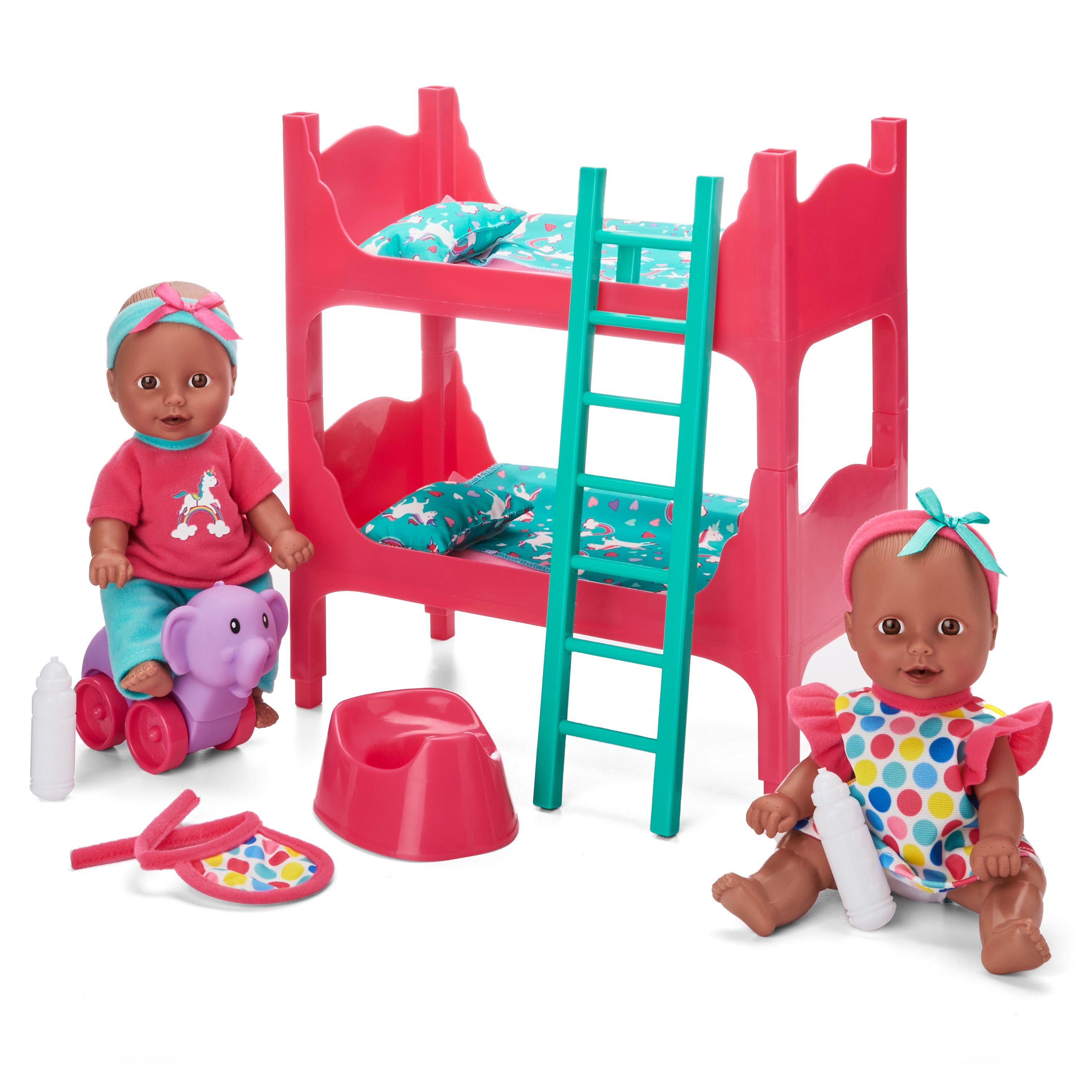 High Qualit Doll Bunk Bed Kids Room Set Toy, 