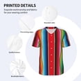 thumbnail image 3 of KLL Mexican Serape Blanket Stripes for Men's Baseball Shirts,Short Sleeve Casual Shirts Button Down Shirt for Men Beach Summer Wedding Shirt-Small, 3 of 7