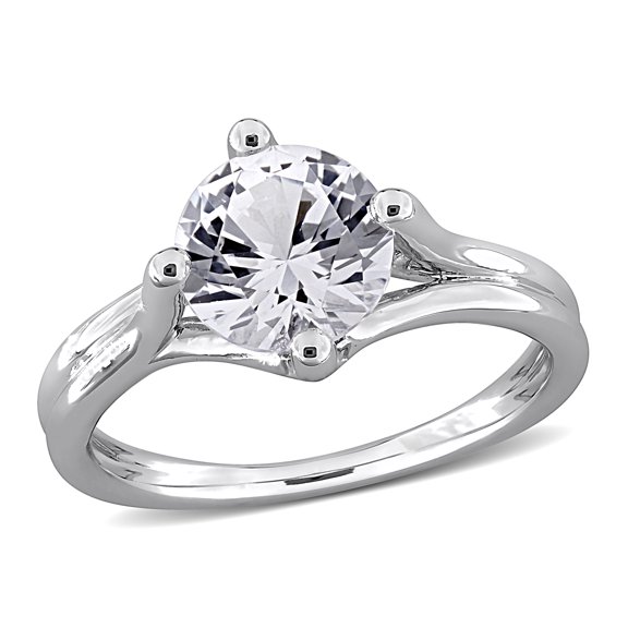 Everly Women's 2 3/8ct TGW Created White Sapphire Solitaire Ring in Sterling Silver