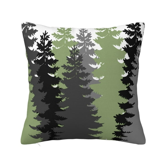 ZICANCN Decorative Throw Pillow Covers , Forest Trees Green Couch Sofa Decorative Knit Pillow Covers for Living Room Farmhouse 16"x16"