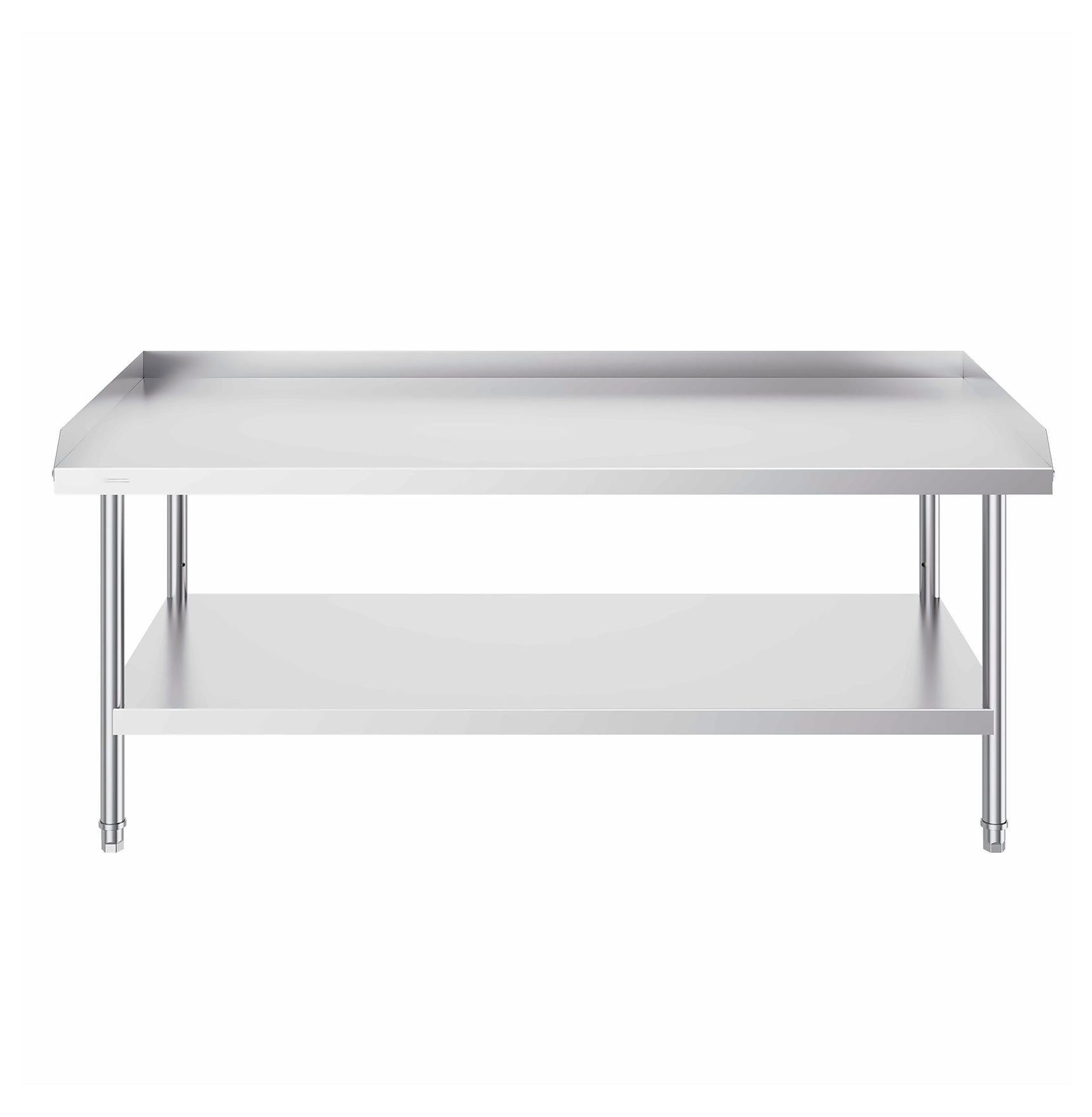 Stainless Steel Work Table 30x60x26 inch, Commercial Food Prep Table, Heavy Duty 3-Sided Backsplash, Adjustable Height Metal Worktable for Restaurant Home Hotel