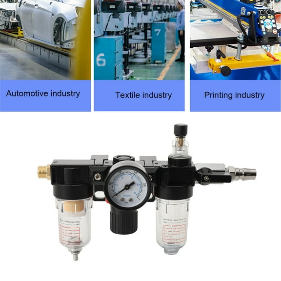 YILIKISS 1/4" Air Filter Pressure Regulator Oil Water Separator Air Filter Air Compressor Air Compressor Filter with System Lubricator Cup