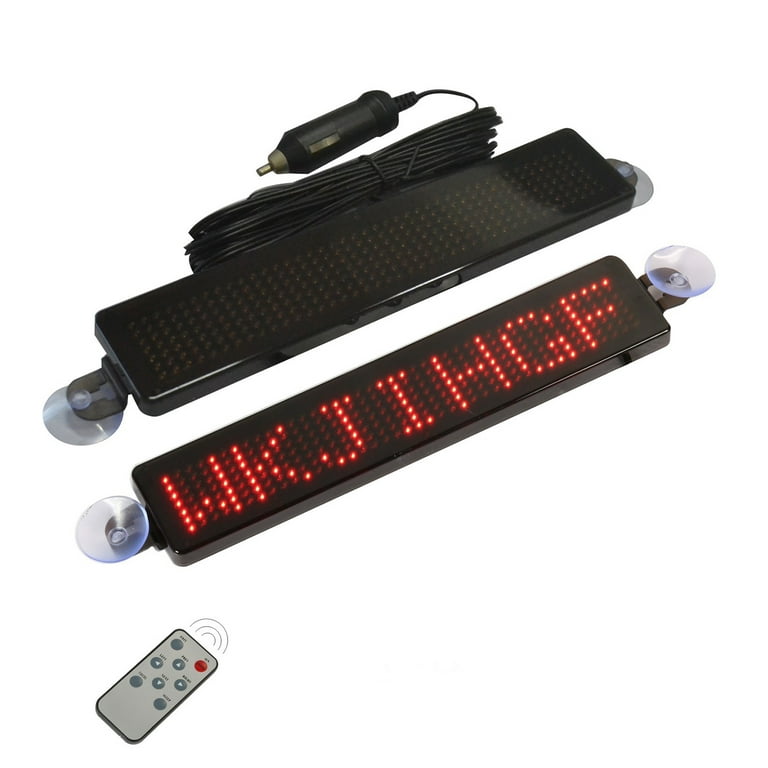 23cm Led Signage Car Led Sign Display Red Text App Control
