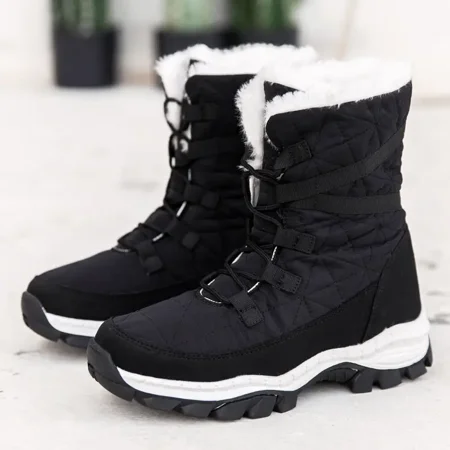 

Thickening Fleece Lined Snow Boots Thick-soled Platform Lace Up Calf Boots Women‘s Footwear