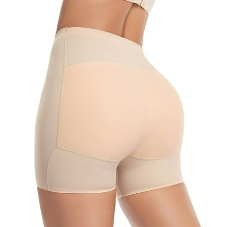 Women s Shapewear Shorts Hip Pads Body Shaper Tummy Butt Lifter High Waist Hip with Butt Pads Lifting Panties High Waisted Running Shorts Women Beige L