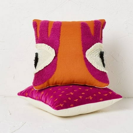 2pk 10 x10 Eyes and Palm Trees Square Decorative Pillows Fuschia - Opalhouse designed with Jungalow