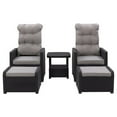 thumbnail image 1 of CorLiving Lake Front 5pc Rust Proof Resin Wicker Patio Recliner and Ottoman Set, 1 of 9
