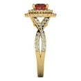 thumbnail image 3 of Halo Engagement Ring for Women - 1.3125ct Natural Garnet in 18K Yellow Gold Promise Ring, 3 of 6