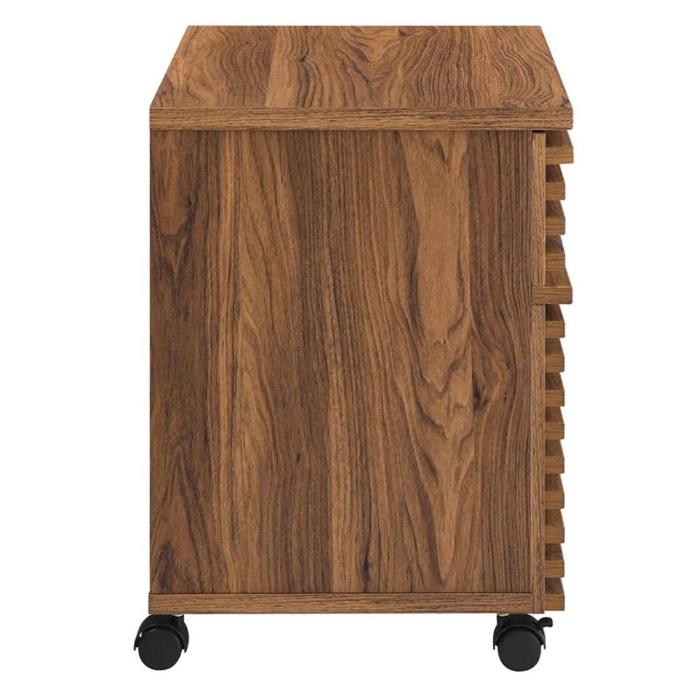 Pemberly Row Contemporary Wood and Plastic File Cabinet in Walnut