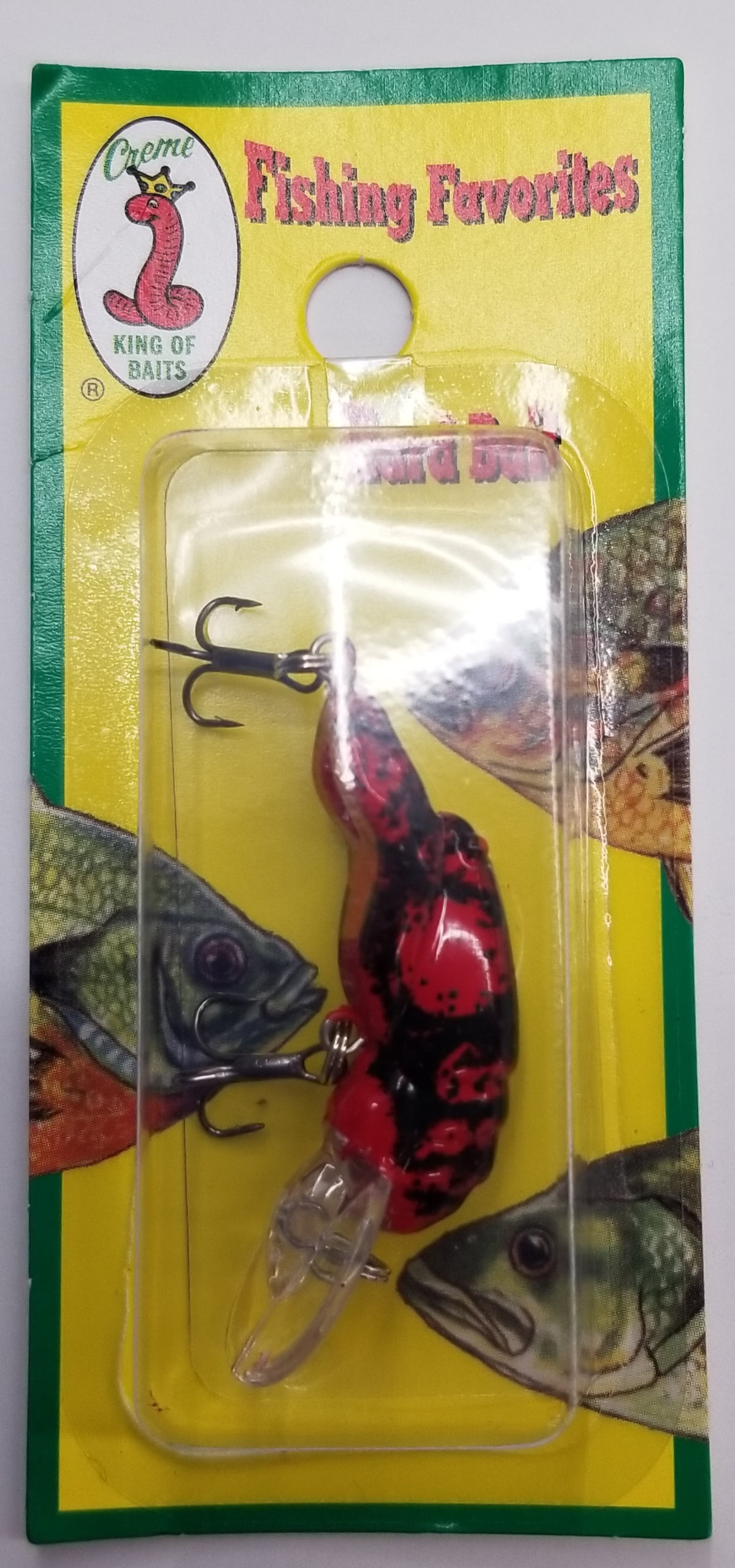(4 pack) Creme 1.5" Fishing Favorites Crankbait, Red Craw
