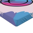 thumbnail image 2 of Ambesonne Emoji Fitted Sheet, X Eye Smirking Evil Character, California King, Pale Pink Lavender Blue, 2 of 3