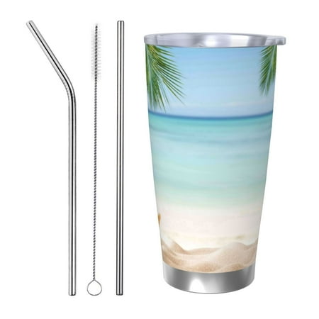 

Tideii Starfish in Beach for 20OZ Car Cup Stainless Steel Cold and Hot Cup with Lid Suitable for Outdoor and Home Unisex-Straw Three-piece Set