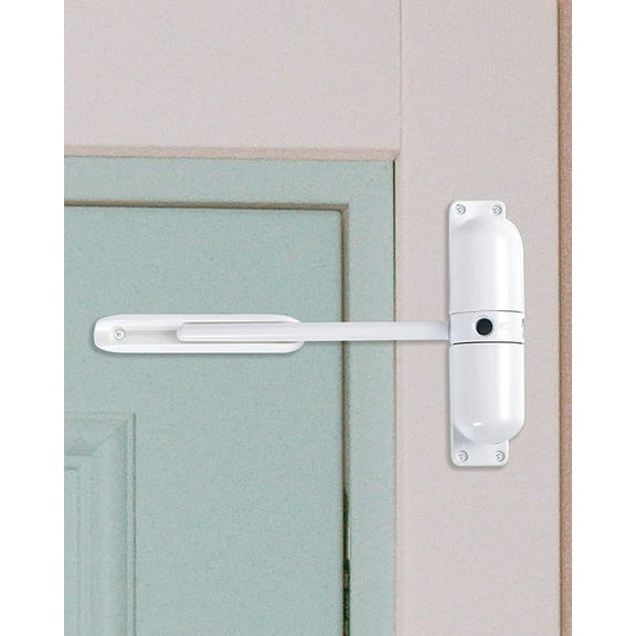 Skywin Automatic Door Closer - Large White Door Closer Hinge to Self-Closing with Safety Spring Door Closers, Automatic Door Closer for Home or for Business (White, Large)