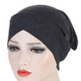 thumbnail image 4 of Foulard Couleur Unie Coton Extensible Accessoires de Cheveux Headwrap pour Femmes, 4 of 6
