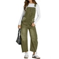 thumbnail image 6 of Women Sleeveless Denim Overall Pants Casual Loose Barrel Leg Jeans Jumpsuit with Pockets, 6 of 6