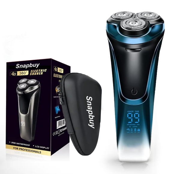 Afeitadora eléctrica Snapbuy con cuchillas flotantes 4D, resistente al agua, 90 min