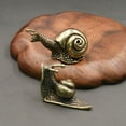thumbnail image 4 of Gongc 2 Miniature Snail Ornaments Brass Statue for Office Decor, 4 of 6