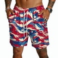 thumbnail image 3 of Havenx Men's 250 Years Of American Independence Shorts Drawstring American Flag Design Short with Pockets Elastic Waist Swim Trunks 4th Of July We the People Freedom Wear,Wine M, 3 of 5