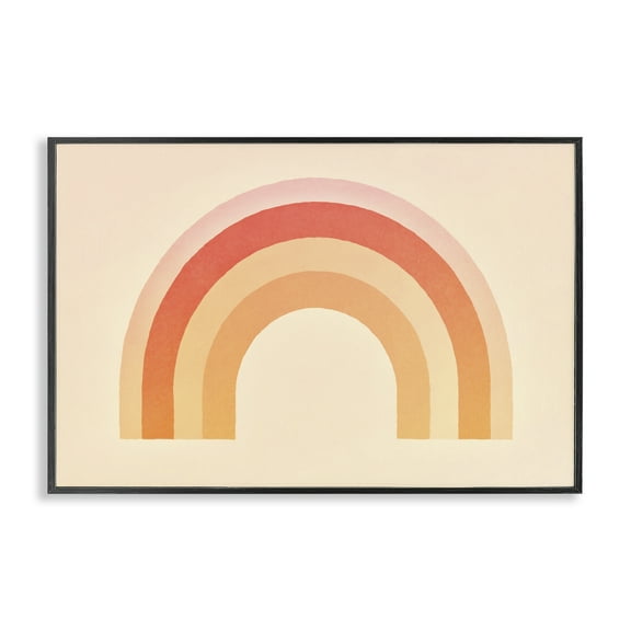 Stupell Industries Boho Rainbow with Gradient Abstract Painting Black Framed Art Print Wall Art, 18 x 12
