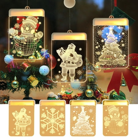 

Hododo Christmas Light 3D-Effect Hanging Adhesive Window Decoration Lights LED Home Window Decor Light