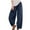 Navy, variant on Hvyesh Womens Linen Wide Leg Pants Casual Loose Drawstring Low Waist Beach Palazzo Harem Pants with Pockets