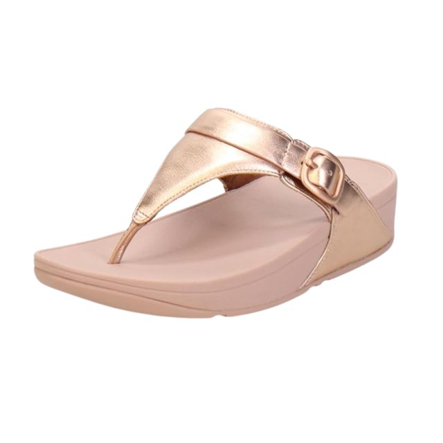 Sandalias FitFlop LULU ES8323-040 ajustables de piel color oro rosa