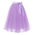 thumbnail image 4 of Tulle Skirts for Women Elastic Waist Lace Up Bow Knee Length Layered Mesh Flowy A Line Tutu Skirts Puffy Skirt Fairy Skirt, 4 of 6