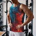 thumbnail image 5 of Logiee Red And Blue Fire Print Men's Workout Tank Top,Quick Dry Workout Tank Top,Gym Muscle Tee,Fitness Bodybuilding Sleeveless T Shirt-XX-Large, 5 of 7