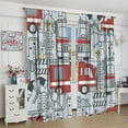 thumbnail image 4 of Cartoon Car Curtains, Firemen Trucks Kids Curtain Fire Engine Elements Print Blackout Window Treatments for Boys Teens Bedroom Living Room, 84x84in, 4 of 6