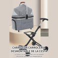 thumbnail image 3 of Carreola para Mascotas Plegable y Ligera - Cochecito Portátil con Transportín Desmontable para Perros y Gos, Ideal para Viajes, Caminas y Compras, hasta 15 kg de Capacidad, 3 of 5